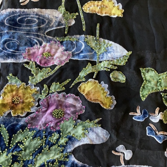 Unbranded beaded burnout velvet scarf w/ tassel - Picture 8 of 9